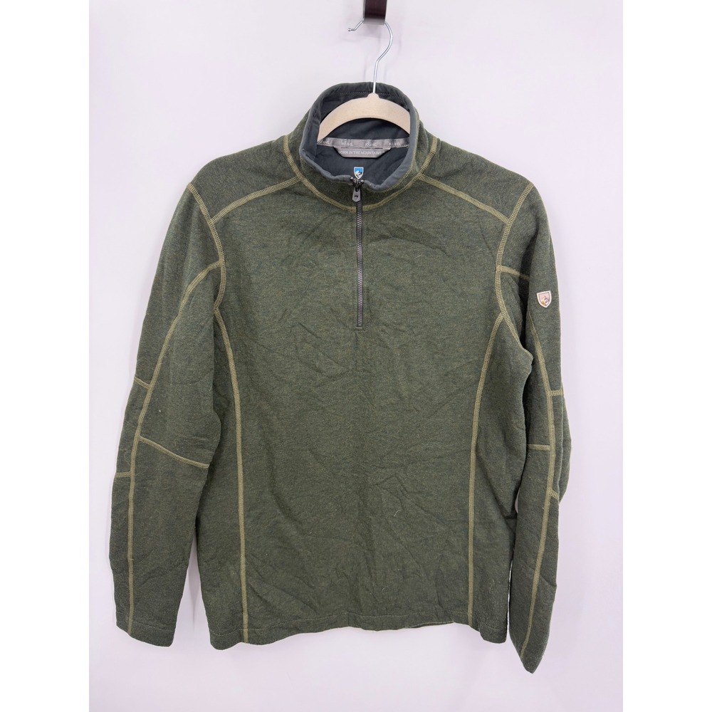 Kuhl Revel 1/4 Zip Pullover Mens Small Green Fleece Sweater 3007